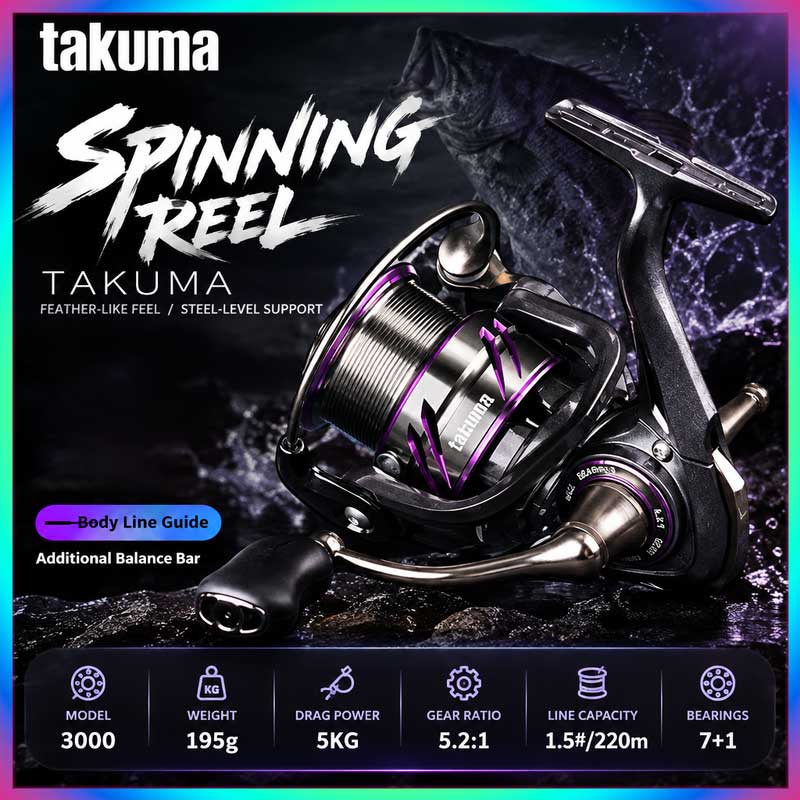 Trolling Reel - Takuma Lingxi 3000s Hafif Spinning Makarası,